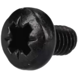 Image of R-TECH 337004 Black Pozi Pan Head Machine Screws M4 6mm - Pack Of 100