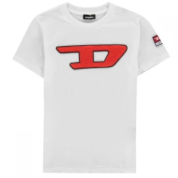 Image of Diesel D Logo T Shirt - White K100