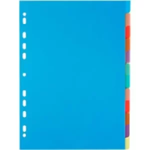 Image of Exacompta Dividers 3612E A4 12 Part Perforated Polypropylene Blank Pack of 15