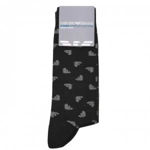 Image of Emporio Armani 3 Pack All Over Print Socks Black