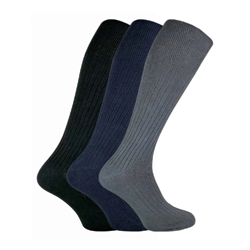 Image of Sock Snob Sock Snob Men 3 Pack Long Knee High Lightweight 100% Cotton Soft Breathable Socks Size: 6-11 Multi 6-11 Male 5060597076531