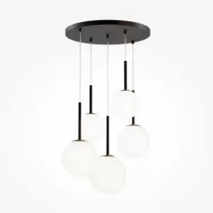 Image of Maytoni Basic Form Modern 5 Light Cluster Pendant Ceiling Light Matt Black E14