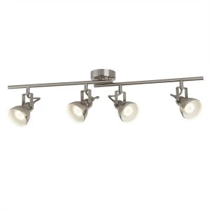 Image of 4 Light Adjustable Spotlight Bar Satin Silver, GU10