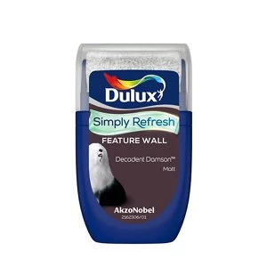Image of Dulux Simply Refresh Feature Wall Decadent Damson Matt Emulsion Paint 30ml