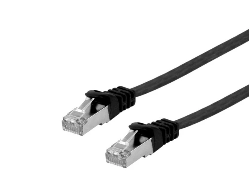 Image of Equip Cat.6A U/FTP Flat Patch Cable. 2.0m. black