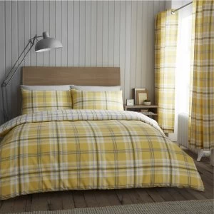 Image of Catherine Lansfield Ochre Kelso Bedding Set - Kingsize