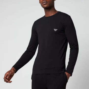 Image of Emporio Armani Shiny Logo Band Long Sleeve T-Shirt Black Size XL Men