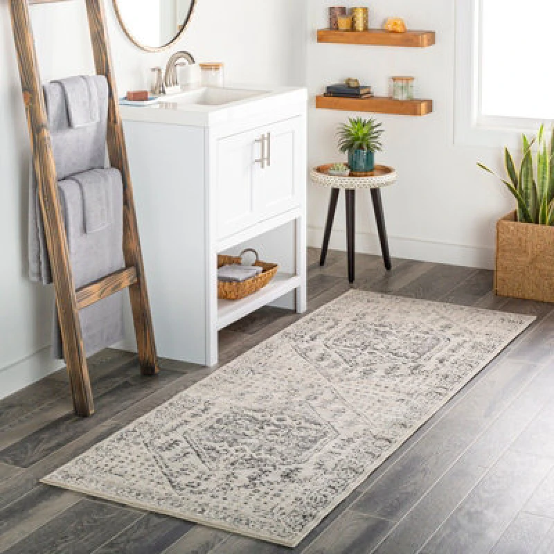 Image of Livabliss Vintage Oriental Boho Beige/grey Calix Runner Rug 80 X 220 Cm - Easy Care, Non Shedding, Ideal For Hallway Or Beside The Bed