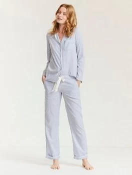 Image of Fatface Classic Stripe Pj Set - Chambray