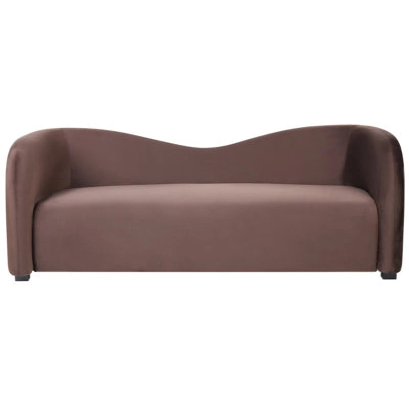 Image of Beliani Sofa 3 Seater Veltada Velvet Dark Brown