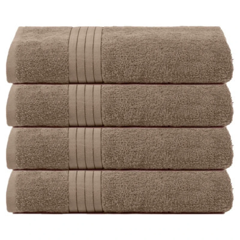 Image of OHS OHS 4 Pack of 100% Cotton Bath Sheet Bathroom Towel in Light Beige Light Beige Bath Sheet Unisex 5027434202935