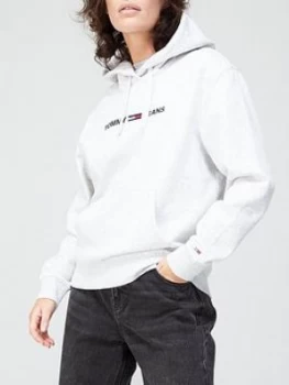 Image of Tommy Jeans Linear Logo Hoodie - Grey