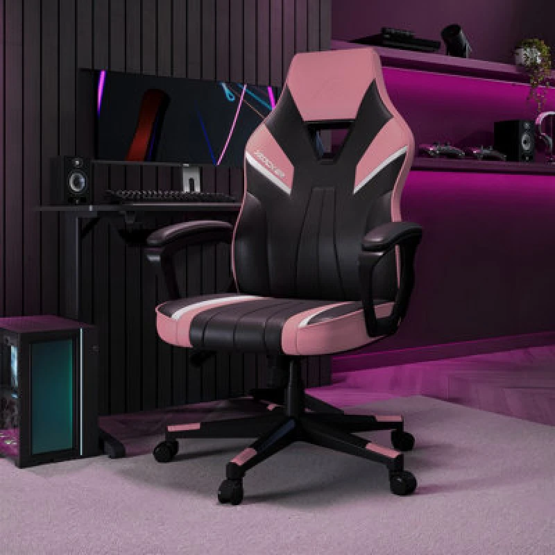 Image of X Rocker Tempest Ergonomic PC Office Gaming Chair - Pink 2025236