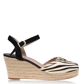 Image of Biba Low Heeled Wedges - Black/Zebra