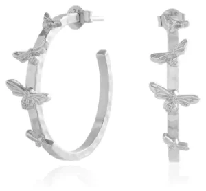 Image of Olivia Burton OBJAME313 Lucky Bee Open Hoop Silver-Toned Jewellery