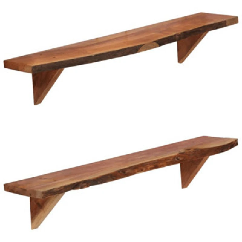 Image of Vidaxl Wall Shelves 2 Pcs 90X20X18cm Solid Acacia Wood