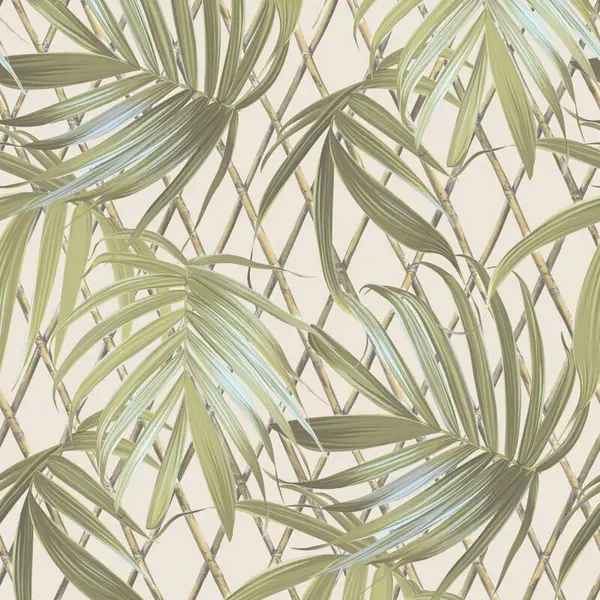 Image of RASCH Rasch Vasari Paradise Palm Leaves Green Wallpaper Textured Heavyweight Vinyl WL-539561