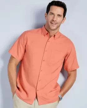 Image of Cotton Traders Mens Short Sleeve Soft Touch Shirt in Orange