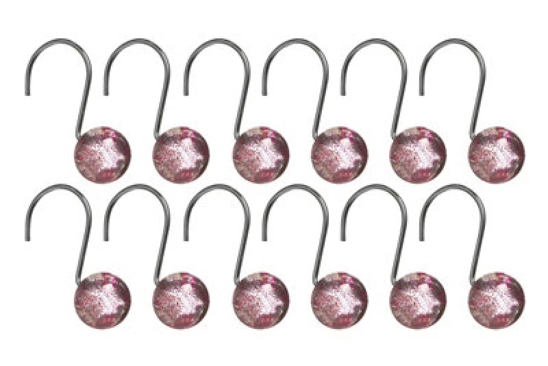 Image of Interiors by Premier Hot Pink Resin Shower Curtain Hooks Pink