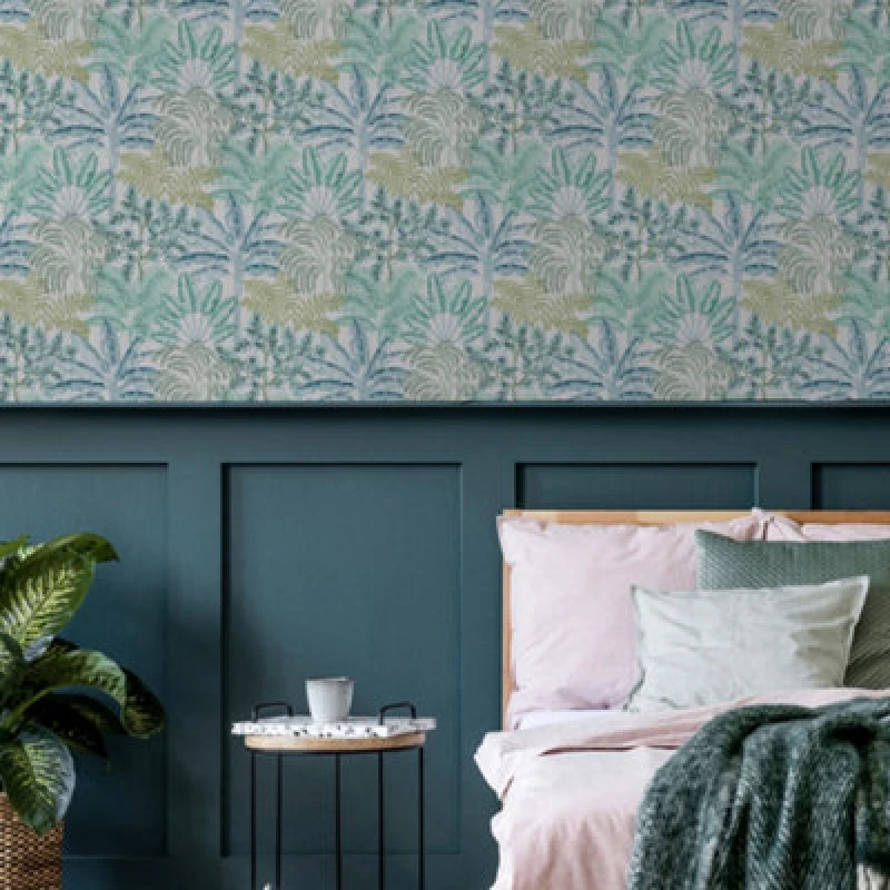 Image of Superfresco Easy Superfresco Easy Intrigue Trees Wallpaper in Blue Size: 10000mm_x_520mm Blue 10000mm_x_520mm Unisex 5011583652390