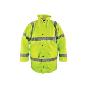 Image of Scan - UC803 Hi-Vis Motorway Jacket Coat Yellow - xxl (52in) scahvmjxxl