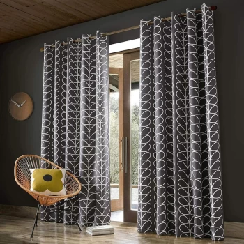 Image of Curtains Linear Stem Charcoal Curtains 66 x 90 - Orla Kiely