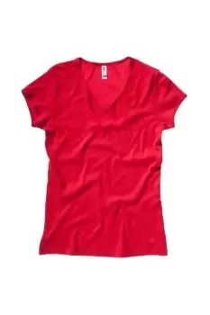 Image of Baby Rib Short Sleeve V-Neck T-Shirt