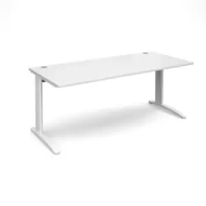 Image of Office Desk Rectangular Desk 1800mm White Tops With White Frames TR10
