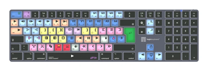 Image of Logickeyboard Avid Media Composer &amp;quot;Classic&amp;quot; layout TITAN Wireless Backlit Keyboard - Mac UK English LKB-MCOM4-TM-UK