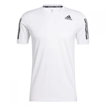 Image of adidas Techfit 3-Stripes Fitted T-Shirt Mens - White