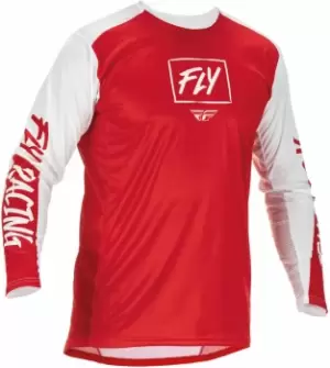 Image of Fly Racing Lite Motocross Jersey, white-red, Size S, white-red, Size S