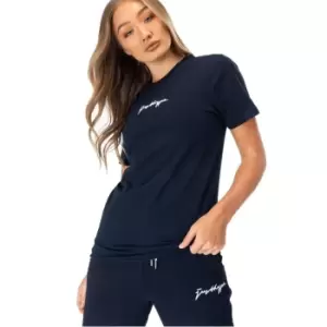 Image of Hype Scribble Logo Womens T-Shirt - Blue