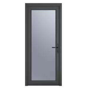 Image of Crystal uPVC Obscure Single Door Full Glass Left Hand Open 890mm x 2090mm Obscure Glazing - Grey
