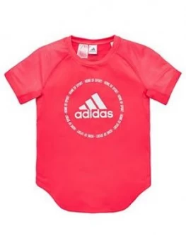 Image of Adidas Childrens Bold Short Sleeve T-Shirt - Red