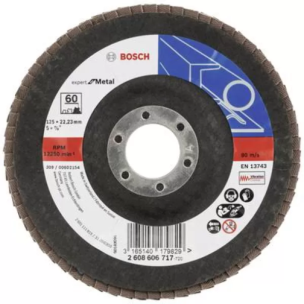 Image of Bosch Accessories 2608606717 X551 Flap disc Diameter 125mm Bore diameter 22.33mm Steel