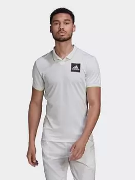 Image of adidas Paris Heat.rdy Tennis Freelift Polo Shirt, White, Size L, Men