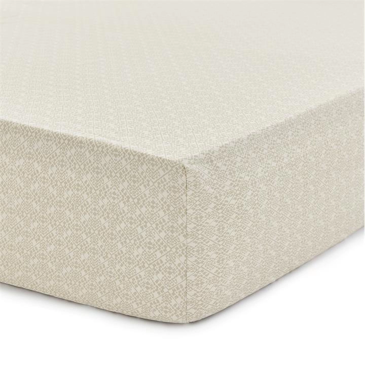 Image of Sanderson Ivory Cotton Sateen 'Andhara' Fitted Sheet - double