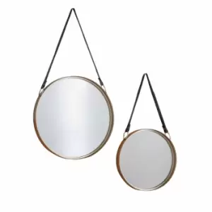 Image of Crossland Grove Regents Set Of 2 Scatter Mirrors Gold - 400 & 300mm