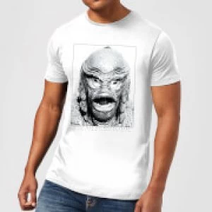 Image of Universal Monsters Creature From The Black Lagoon Portrait Mens T-Shirt - White - M
