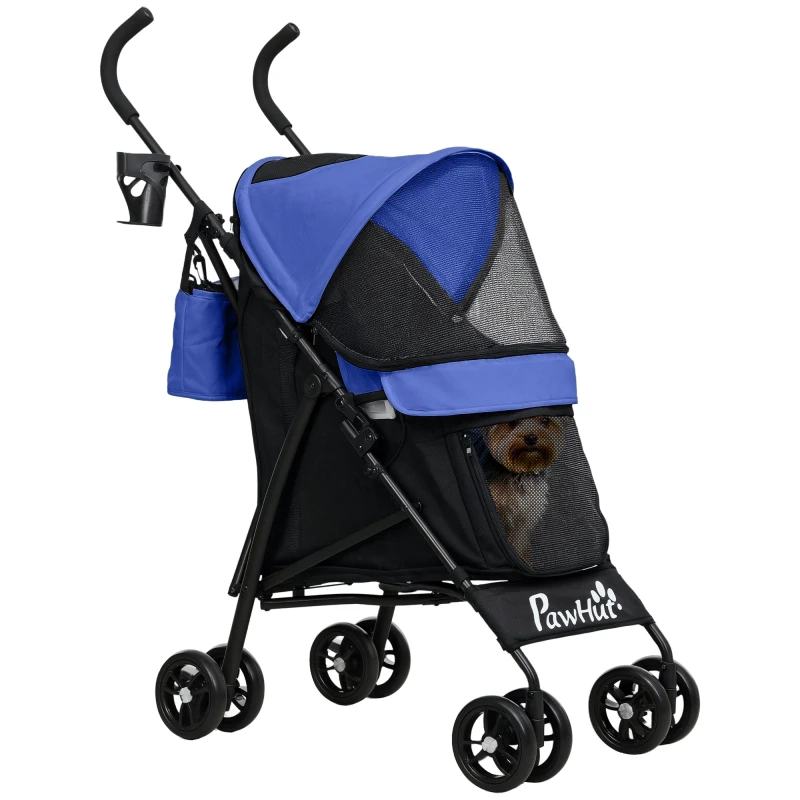 Image of PawHut PawHut Lightweight Foldable Dog Stroller for Mini Dogs - Blue