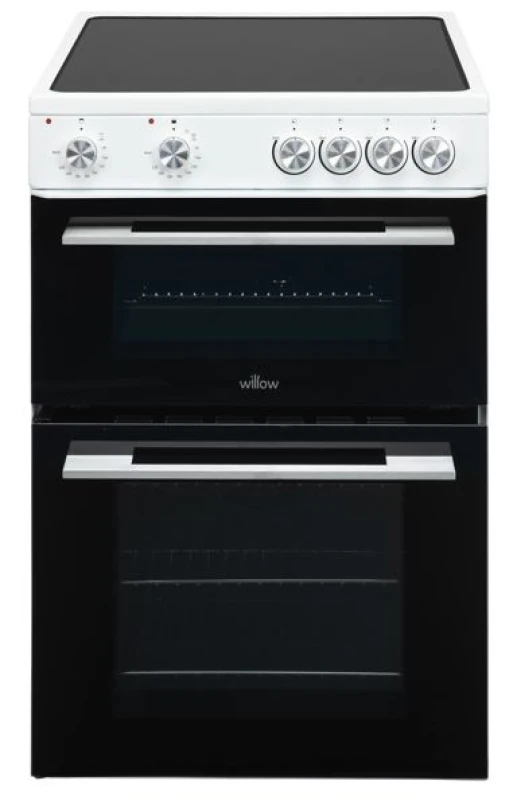 Image of Willow Electric White Twin Cavity Cooker with Ceramic Hob White Unisex