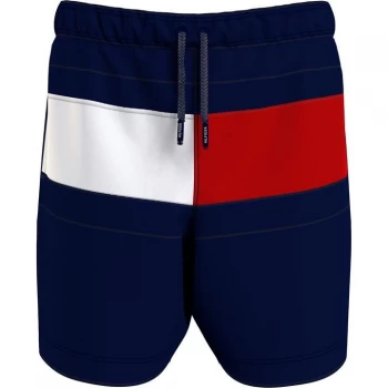 Image of Tommy Hilfiger Large Flag Swim Shorts - Navy DW5