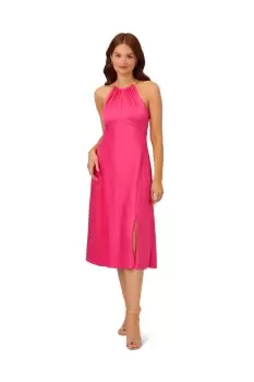 Image of Satin Crepe Halter Dress