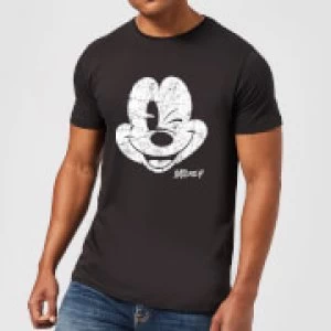 Image of Disney Mickey Mouse Worn Face T-Shirt - Black