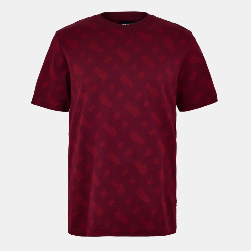 Image of Boss Mens Tiburt Long Sleeve Polo Dark Red male Small