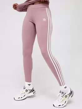 Image of adidas Originals 3 Stripes Leggings - Light Red, Light Red, Size 6, Women