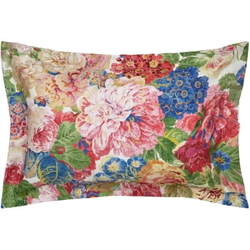 Image of Sanderson Very Rose & Peony Cotton Oxf Pillowcase - Multi