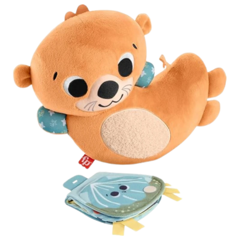 Image of Fisher-Price Fisher-Price 2in1 Rockin' Tummy Time Otter Plush Sensory Toy