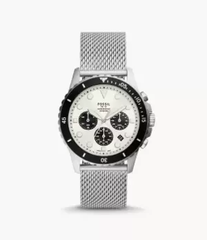 Image of Fossil Men FB-01 Chronograph Stainless Steel Mesh Watch