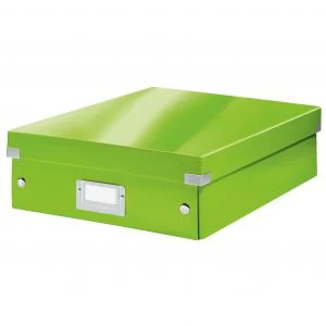 Image of Leitz WOW Click & Store Medium Organiser Box. Green.